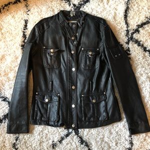 Lapis Black Leather Jacket